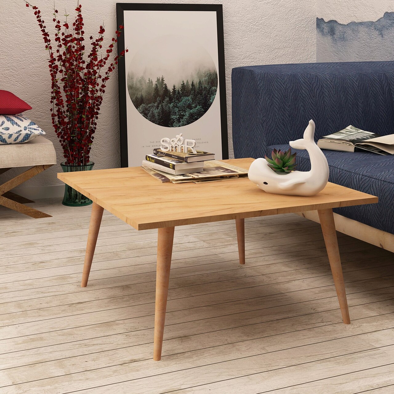 Masuta de cafea, Hanah Home, Leyman, 80x42x80 cm, Stejar - imagine 5